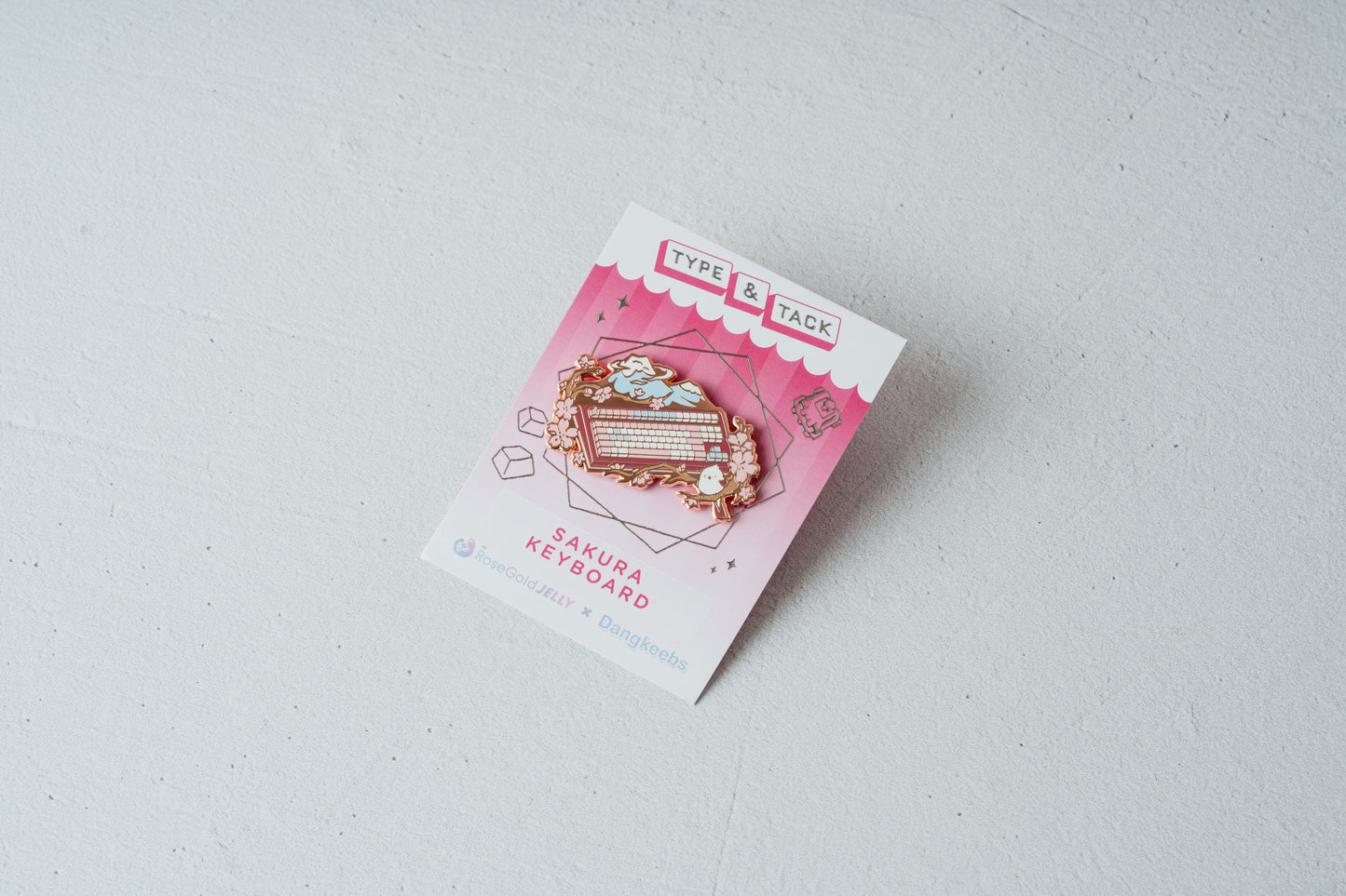 RoseGoldJelly x Dangkeebs - Type and Tack - Sakura Keyboard Pin